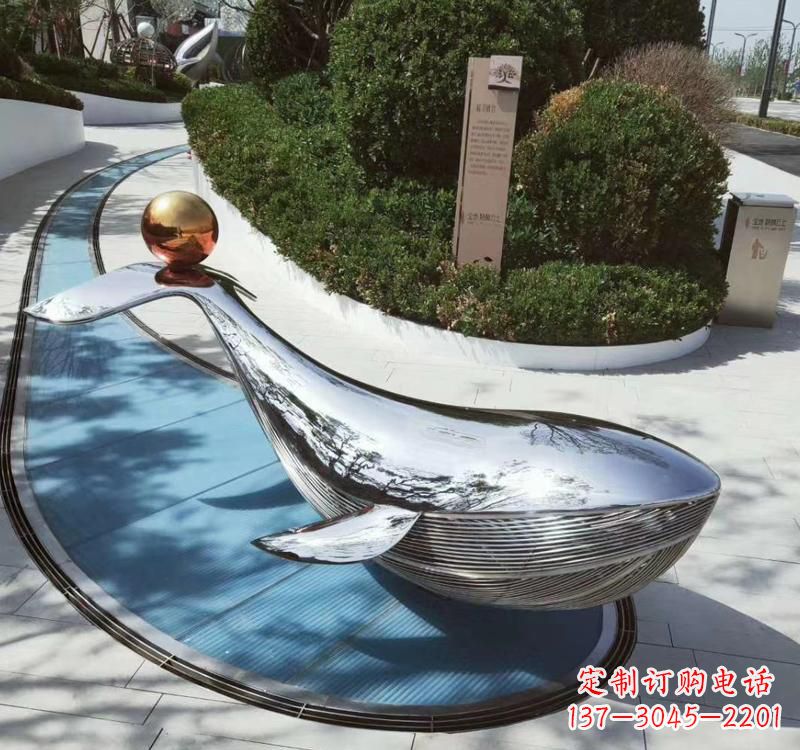 南阳精美不锈钢海豚雕塑