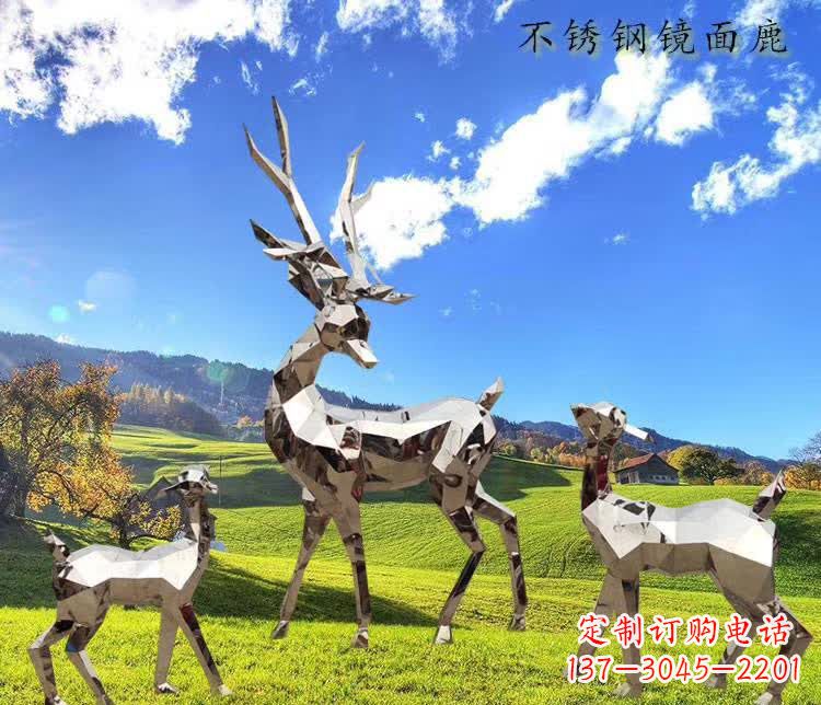 南阳不锈钢鹿精美的动物雕塑