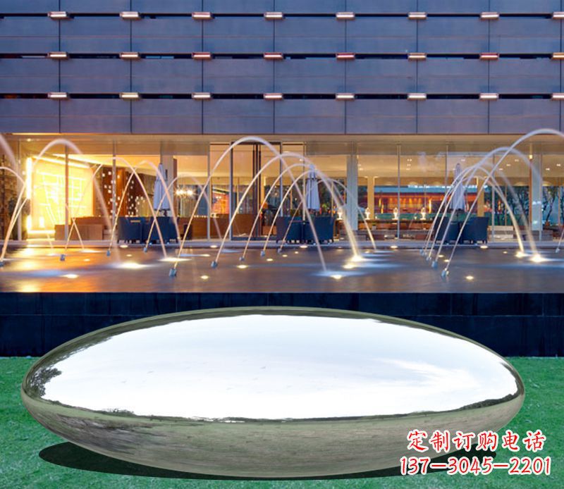 南阳不锈钢镜面鹅卵石广场雕塑
