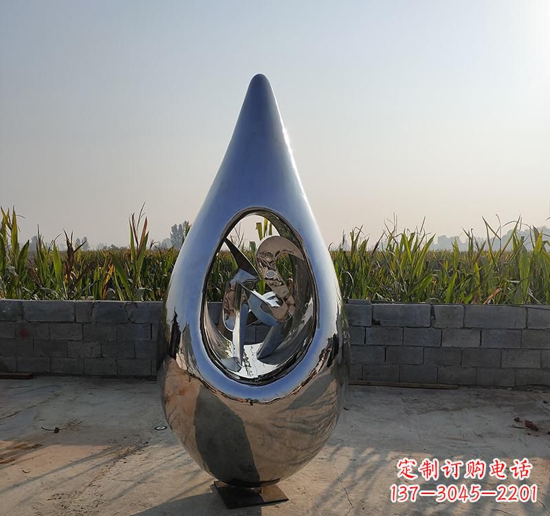 南阳不锈钢水滴雕塑展现自然之美