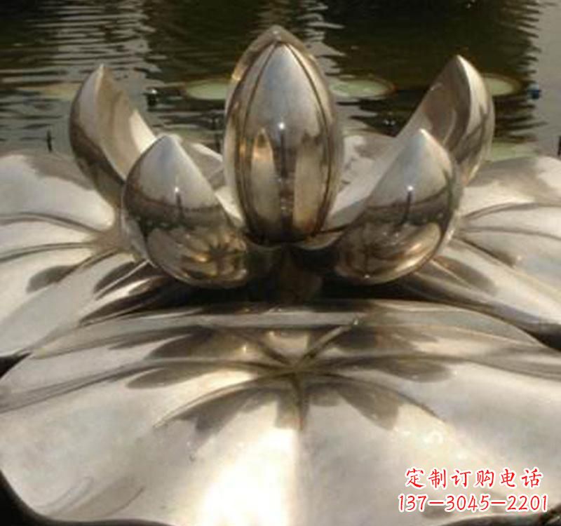 南阳不锈钢莲花喷泉雕塑艺术结合新技术