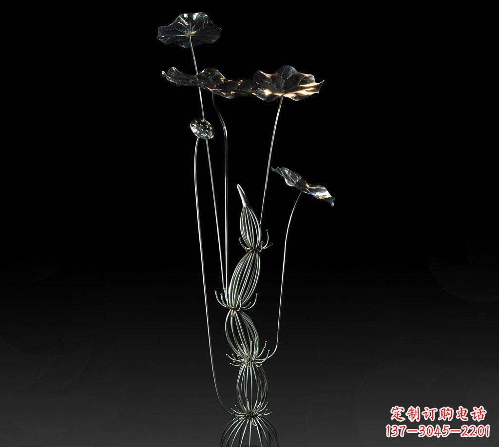 南阳不锈钢莲藕荷花荷叶摆件雕塑