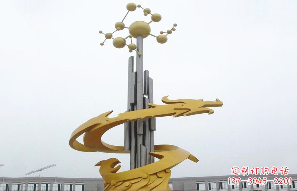 南阳不锈钢龙城市景观雕塑
