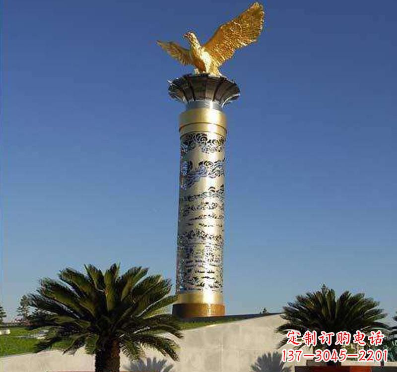 南阳不锈钢龙柱雕塑把神秘的传统融入现代
