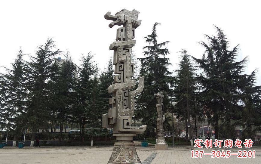 南阳不锈钢龙柱雕塑引领公共景观