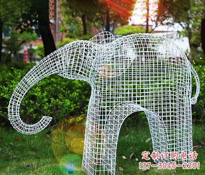 南阳不锈钢镂空大象雕塑112