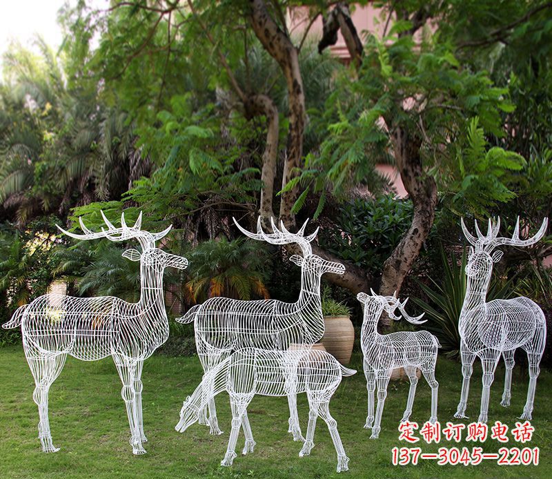 南阳不锈钢镂空梅花鹿雕塑 (2)
