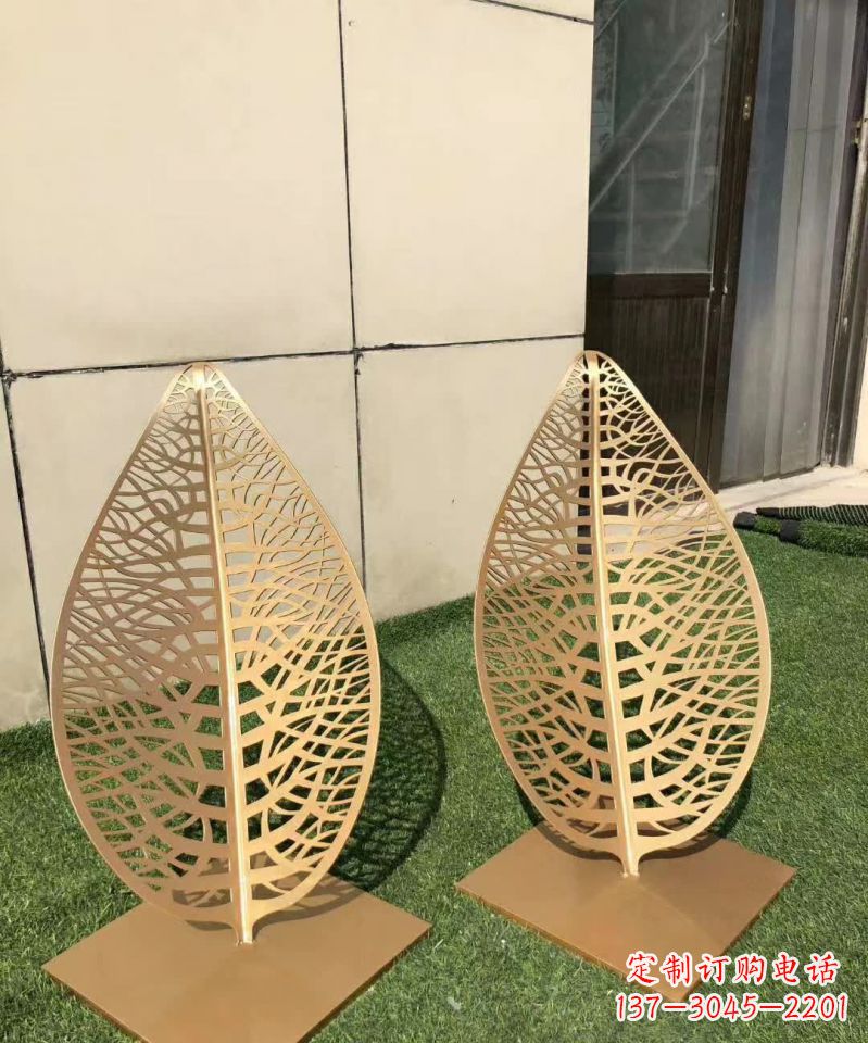 南阳不锈钢树叶雕塑,精致典雅