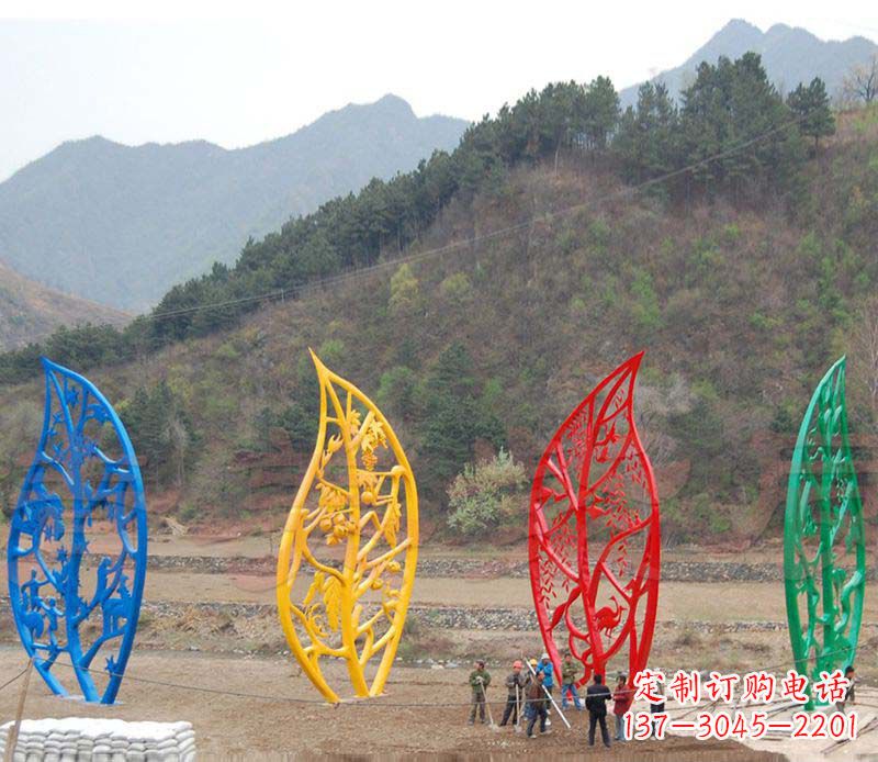 南阳不锈钢镂空树叶景观雕塑精美绝伦