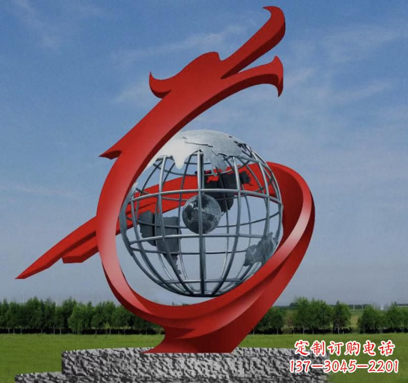 南阳不锈钢镂空艺术地球仪雕塑