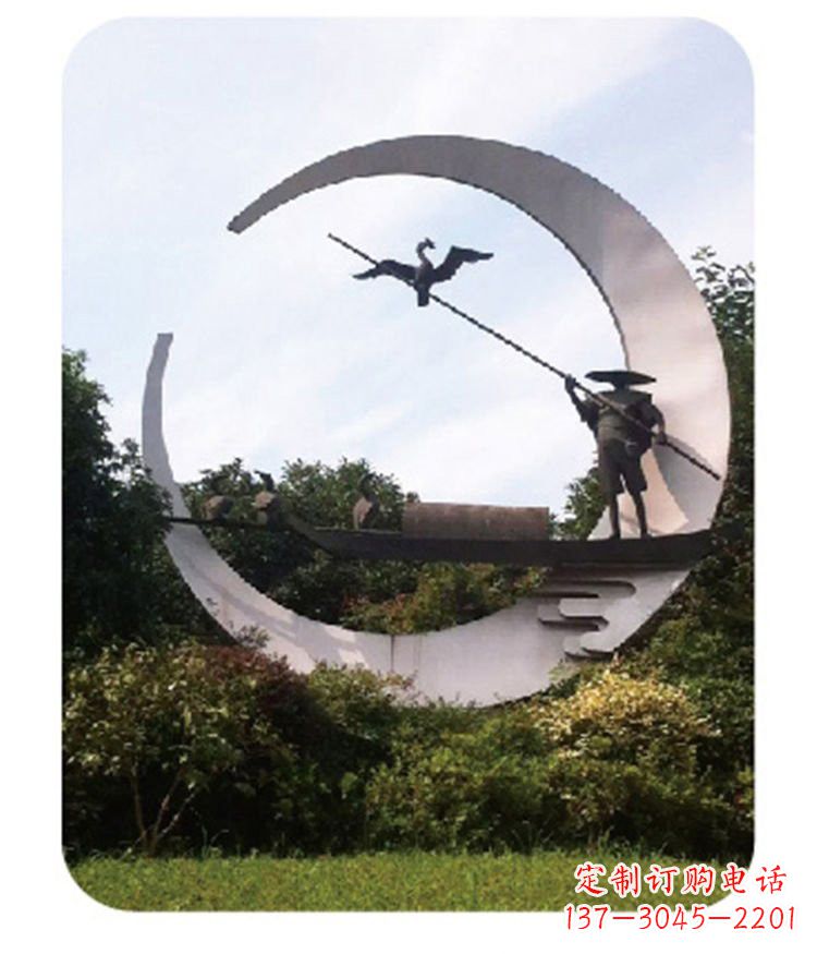 南阳不锈钢鸬鹚雕塑
