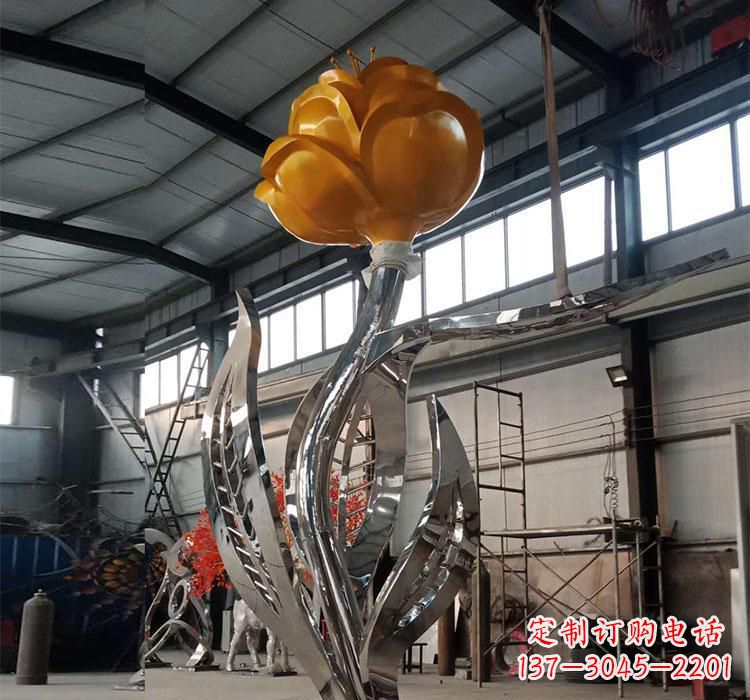 南阳不锈钢玫瑰花雕塑一款非凡的艺术品