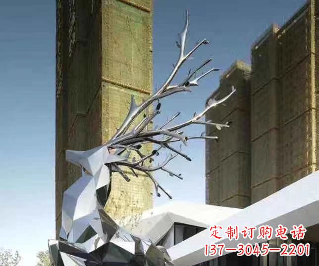 南阳梅花鹿雕塑美丽的景观和动物雕塑