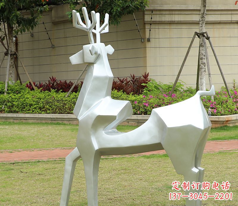 南阳不锈钢美陈动物雕塑——鹿