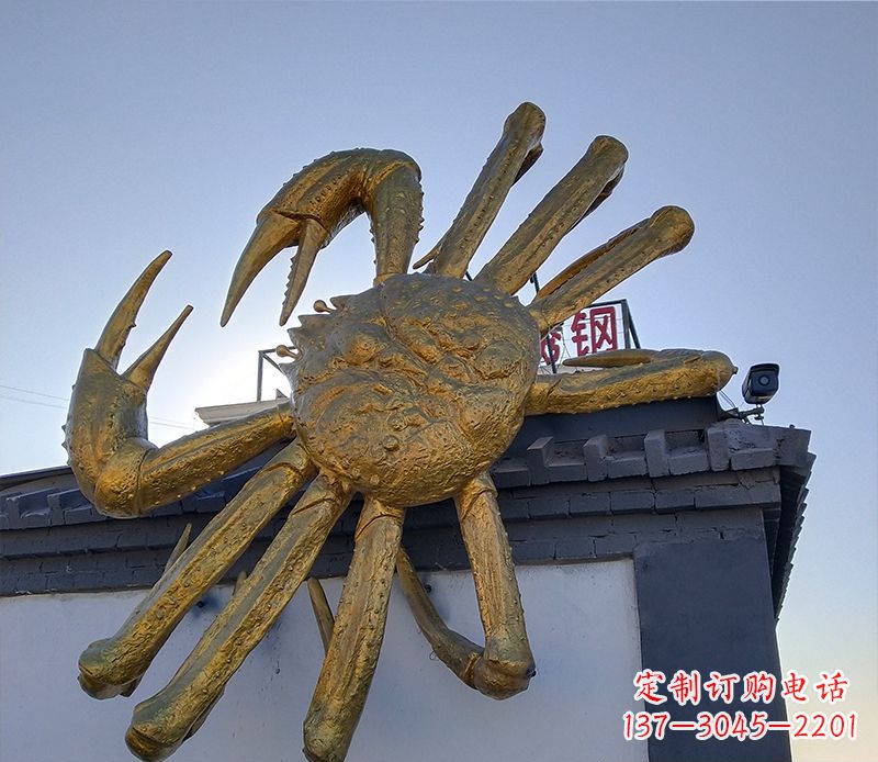 南阳不锈钢螃蟹雕塑精美而又经久不衰