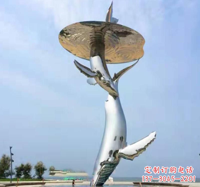 南阳不锈钢海豚雕塑精美的艺术品