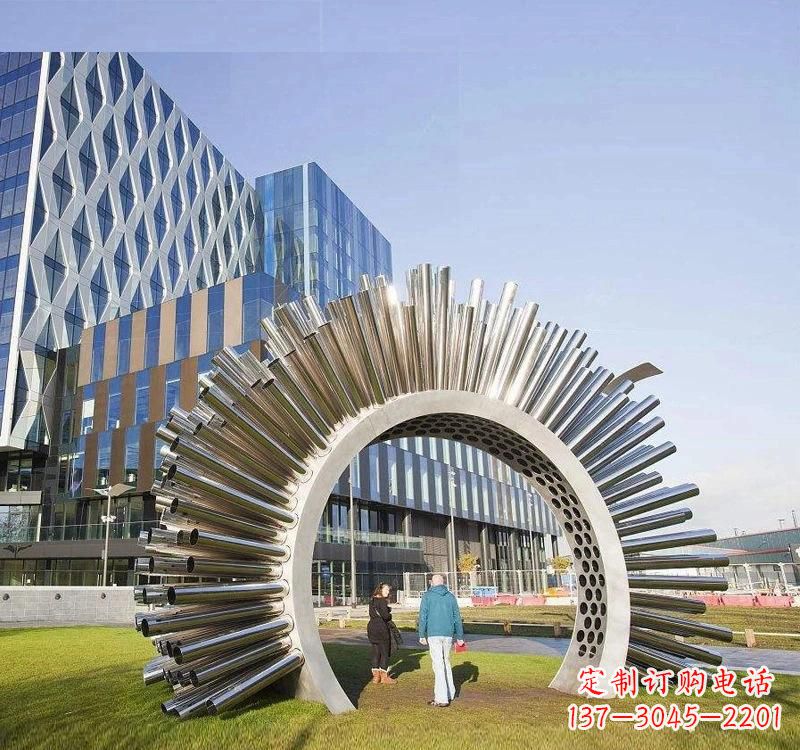 南阳不锈钢喷漆拱门雕塑