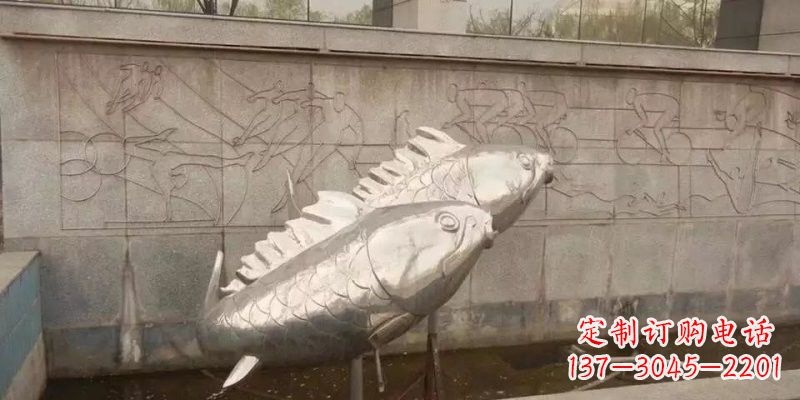 南阳不锈钢鲤鱼雕塑精美的艺术品