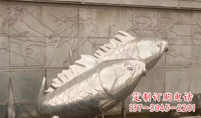 南阳不锈钢喷泉鱼雕塑美丽装点城市