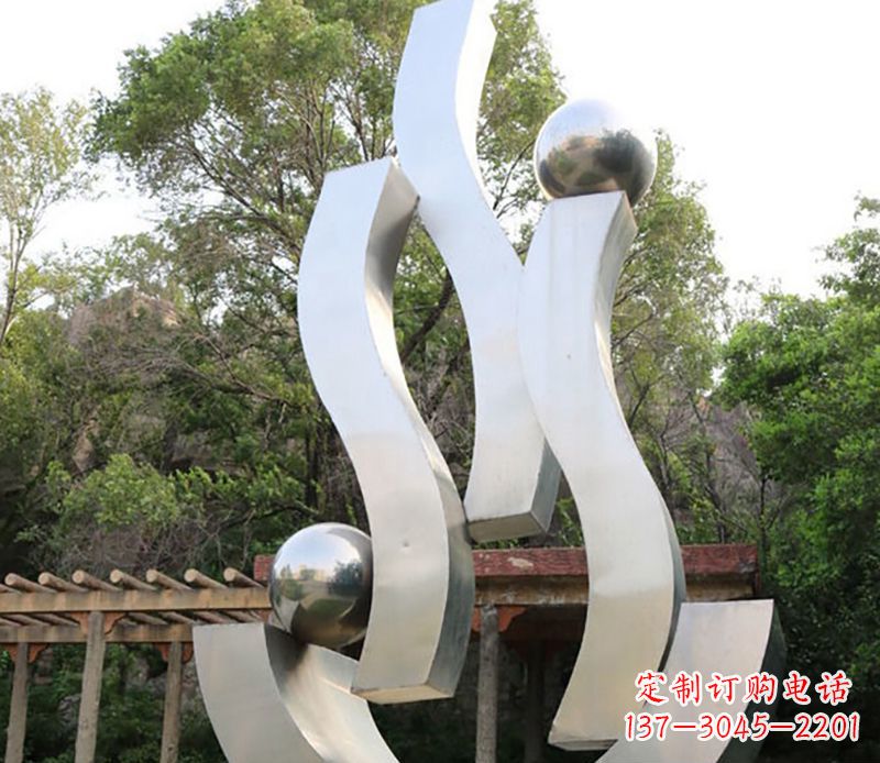 南阳景观雕塑现代不锈钢飘带