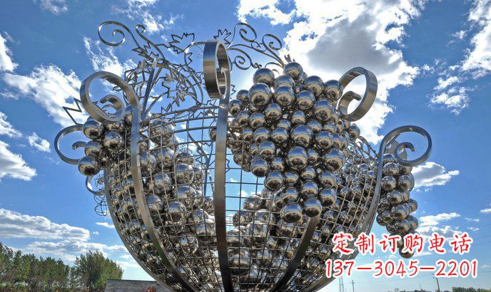 南阳不锈钢葡萄雕塑精致美观、经久耐用