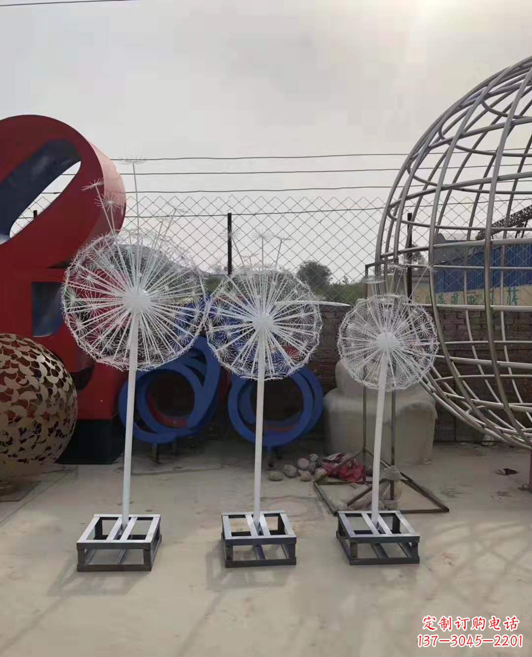 南阳不锈钢蒲公英雕塑点亮园林景观