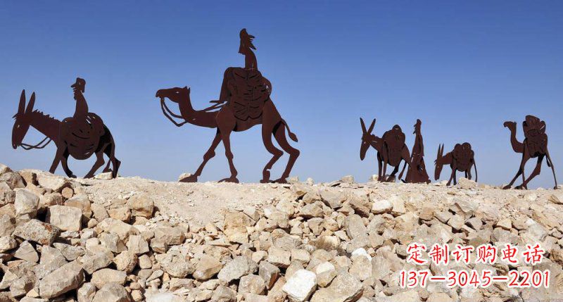 南阳不锈钢骆驼雕塑传承古代传统
