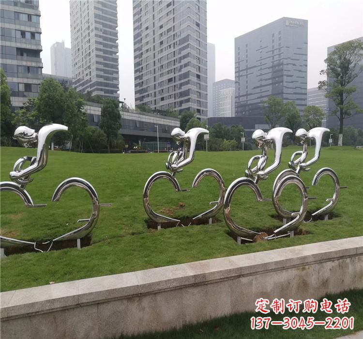南阳不锈钢骑自行车雕塑