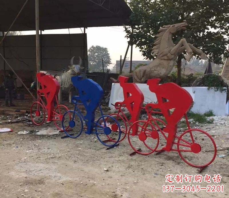 南阳不锈钢骑自行车雕塑一种经典的艺术形式