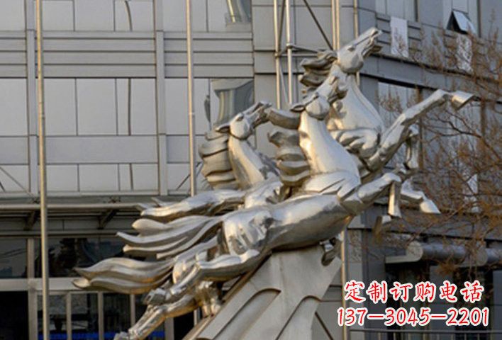 南阳不锈钢企业奔马雕塑