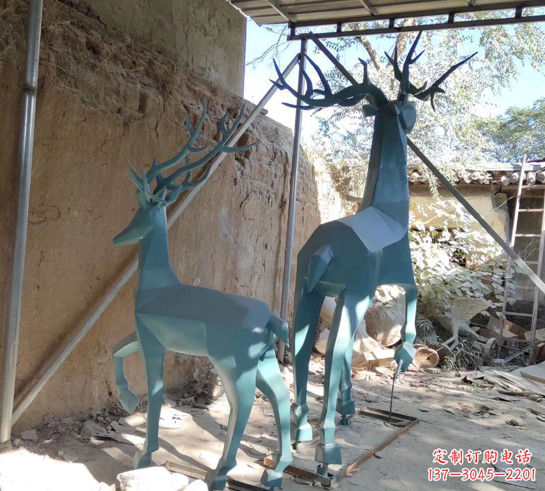 南阳不锈钢切面景观小鹿雕塑