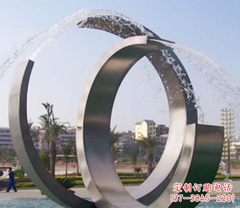 南阳不锈钢情侣戒指雕塑象征爱情的永恒之物