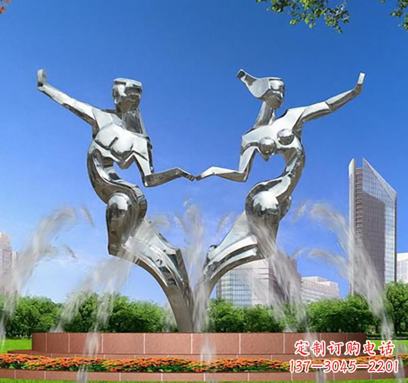 南阳不锈钢情侣雕塑浪漫永恒的象征