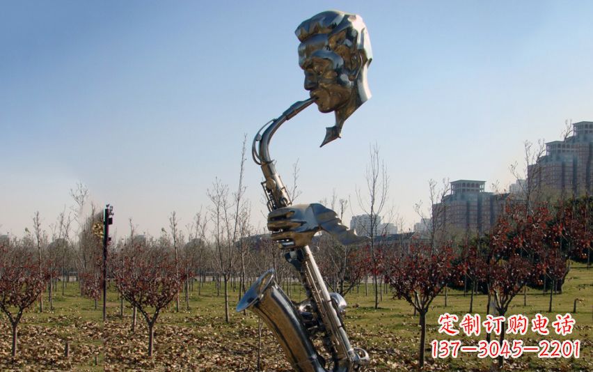 南阳不锈钢萨克斯雕塑流动的美丽