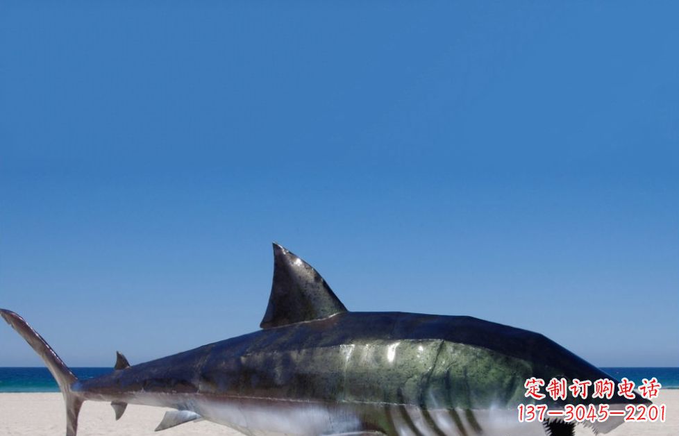 南阳海洋生物之美——不锈钢鲨鱼雕塑