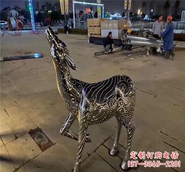 南阳时尚优雅的不锈钢小鹿雕塑