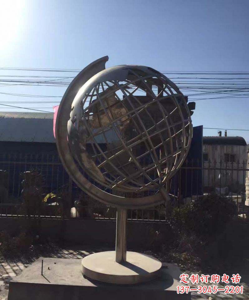 南阳不锈钢地球仪雕塑精美装饰室内空间