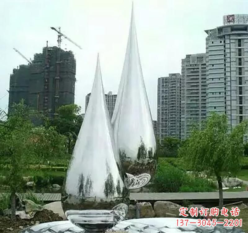 南阳不锈钢水滴拱门雕塑