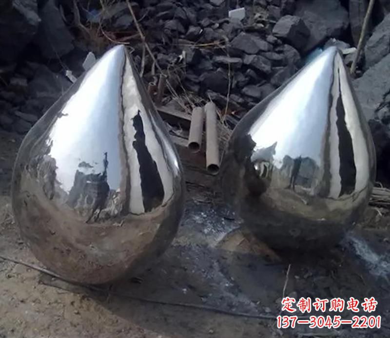 南阳不锈钢水滴雕塑美丽绽放