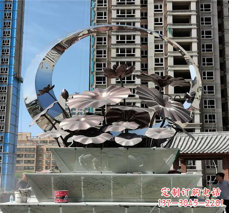 南阳不锈钢荷花雕塑把宁静的自然融入城市