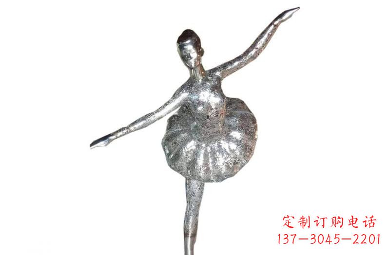 南阳不锈钢跳芭蕾的女孩雕塑