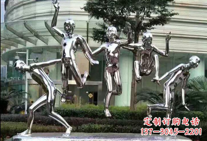 南阳勇敢跳跃的儿童雕塑