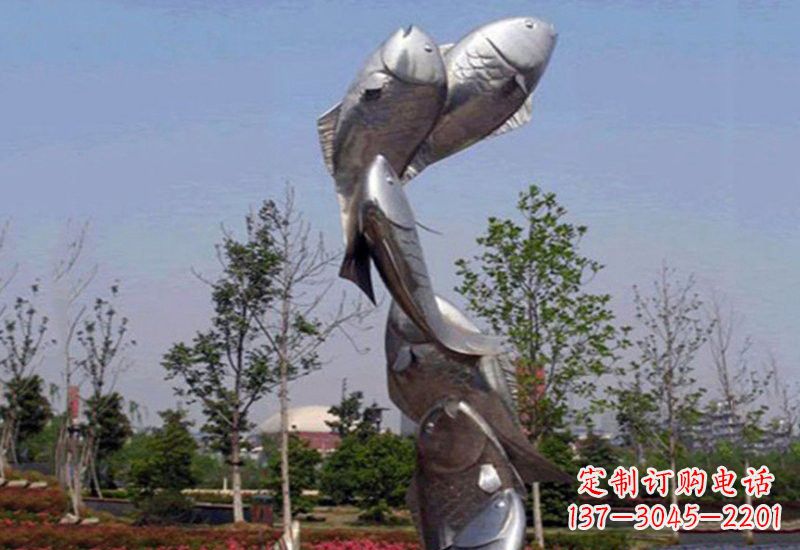 南阳不锈钢跳跃的鲤鱼雕塑