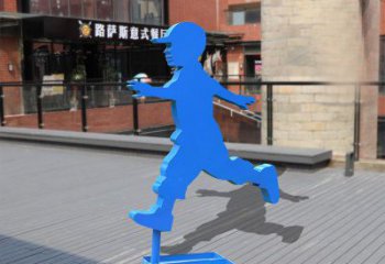 南阳儿童雕塑不锈钢跑步儿童雕塑