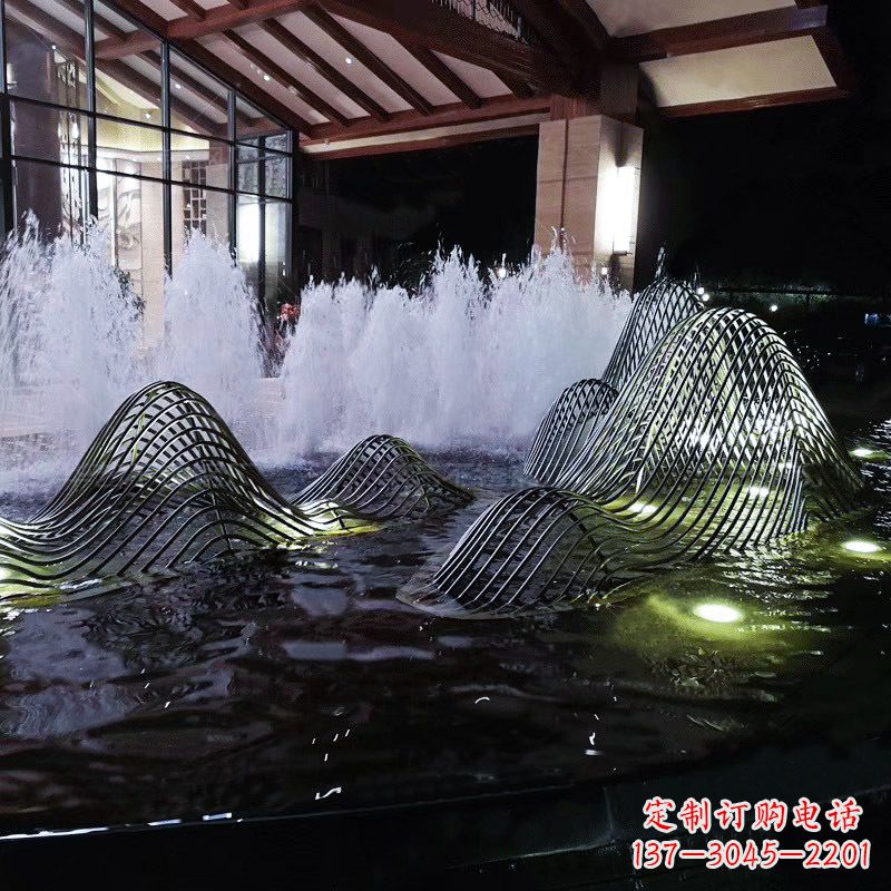 南阳不锈钢铁艺水景假山精美雕塑艺术