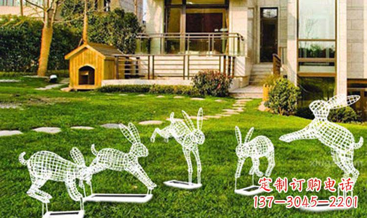 南阳不锈钢兔子镂空雕塑