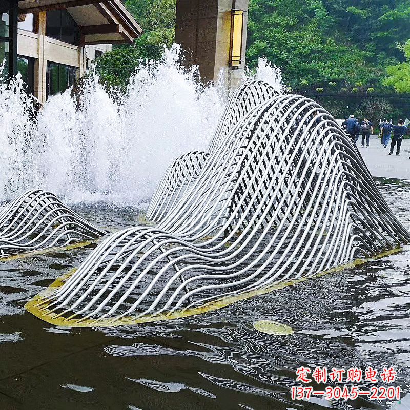 南阳不锈钢网格制作的假山雕塑
