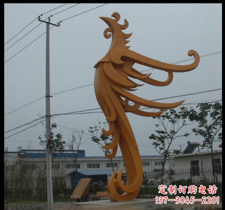 南阳不锈钢凤凰雕塑抽象艺术的精美杰作