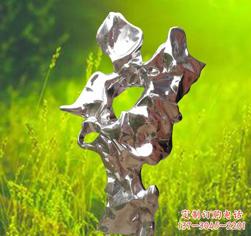 南阳不锈钢现代抽象太湖石雕塑