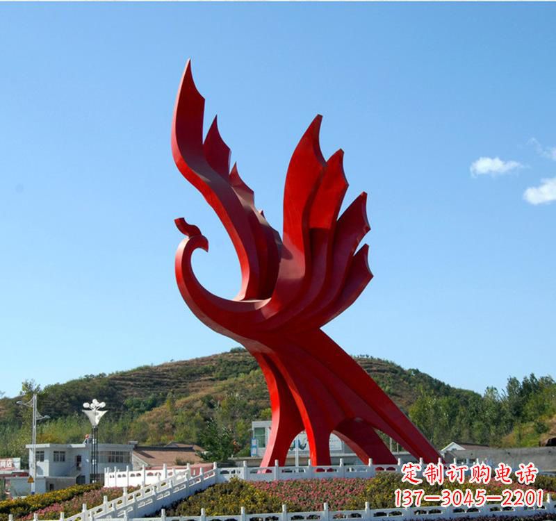南阳不锈钢现代凤凰雕塑——给都市带来灵动之美